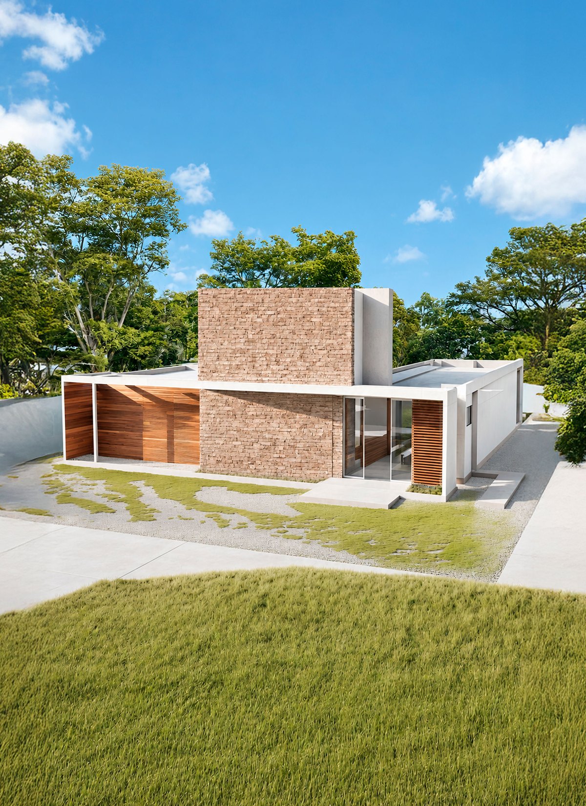 Fachada del modelo Mediterránea 182 m²